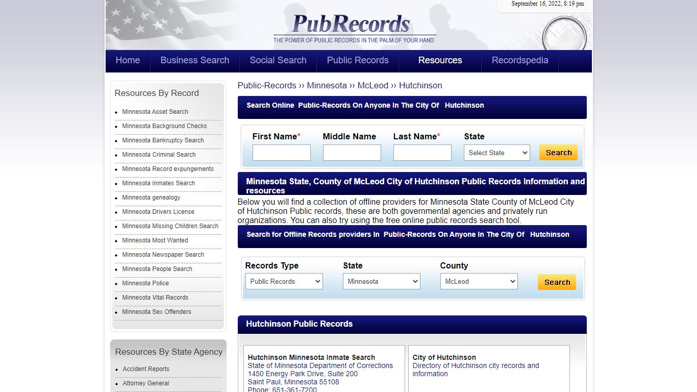Hutchinson, McLeod County, Minnesota Public Records